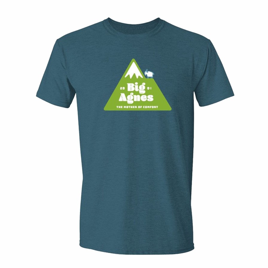 Apparel * | Big Agnes Men'S Retro Summit T-Shirt Cyan Black Heather