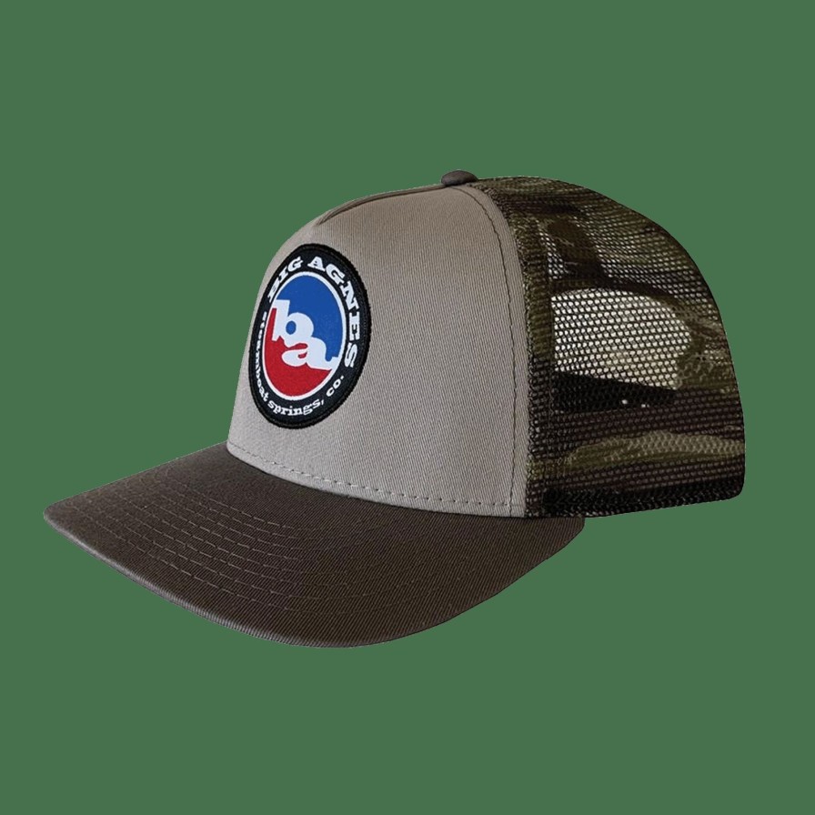 Apparel * | Big Agnes Classic Logo Trucker Hat Steel / Tiger Camo