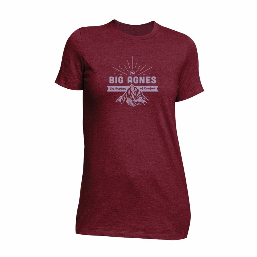 Apparel * | Big Agnes Women'S Mountain Rise T-Shirt Burgandy Heather